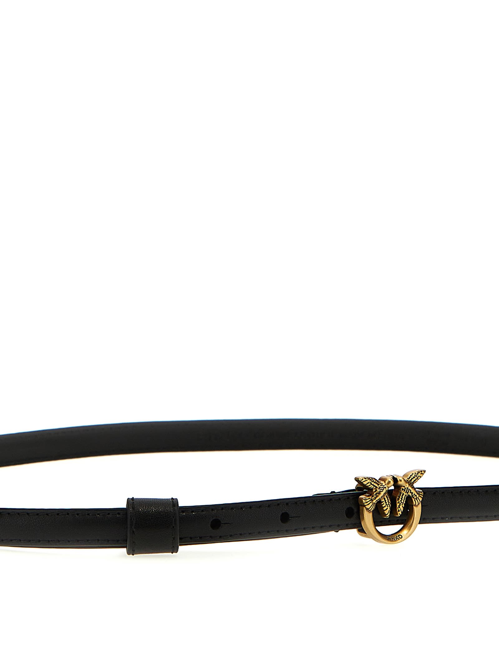 Pinko Ceinture Large Love Birds En Cuir 4cm In Black