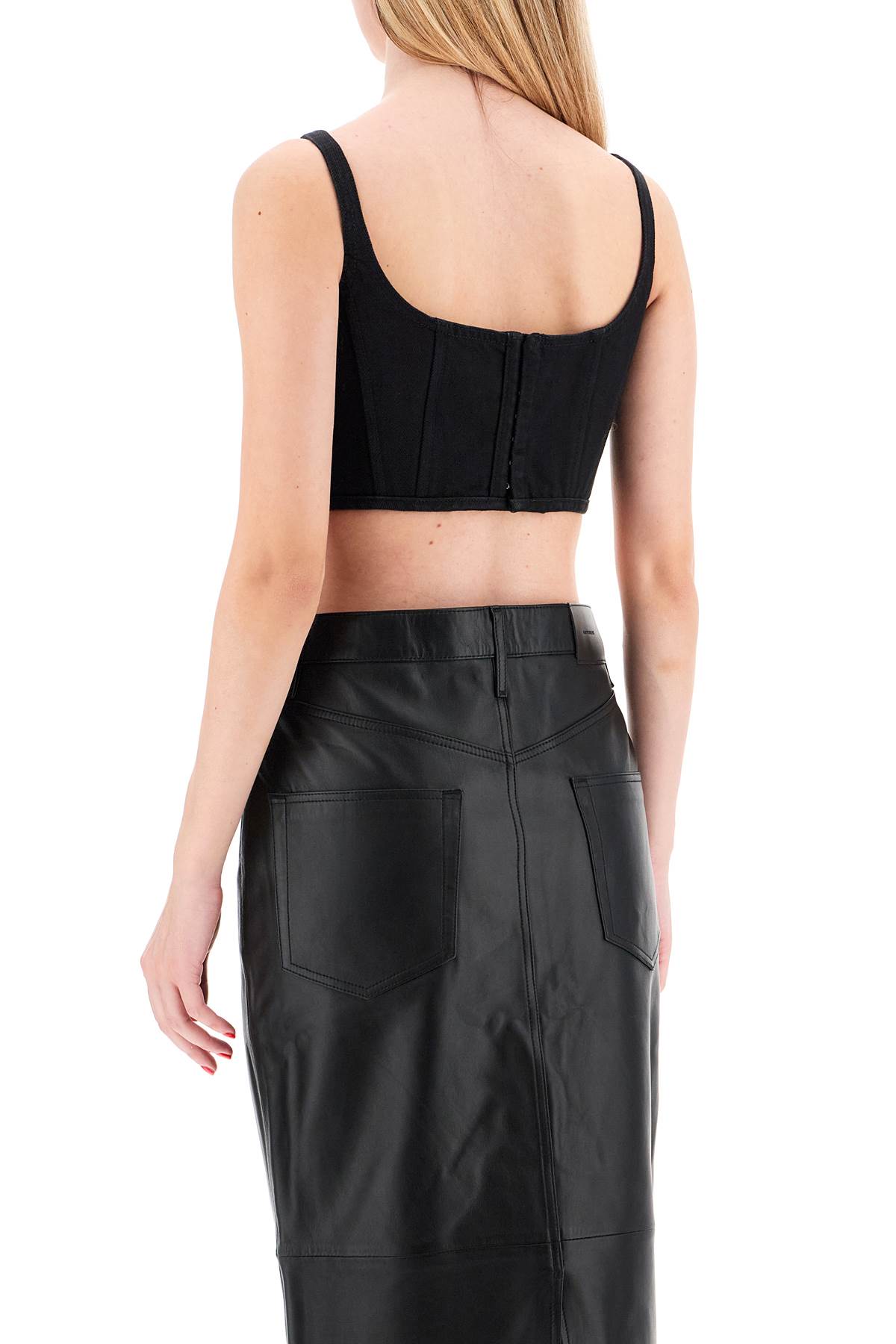 Shop Marc Jacobs Denim Bustier Top For In Black (black)