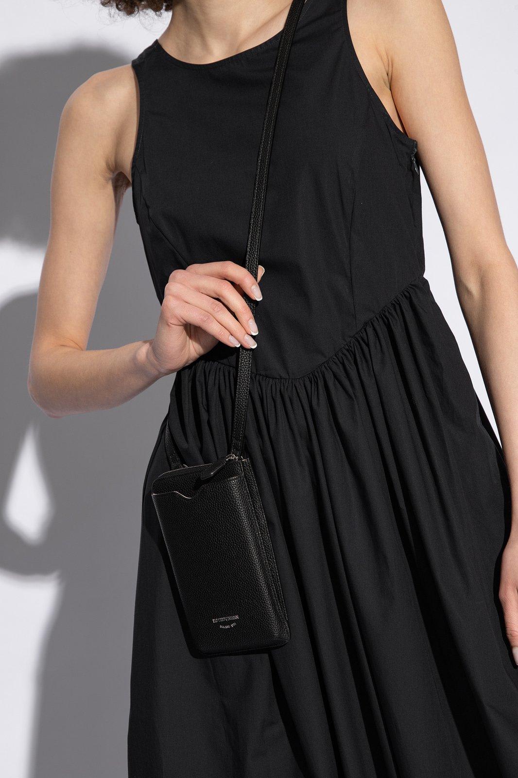 Shop Emporio Armani Strapped Phone Holder In Black