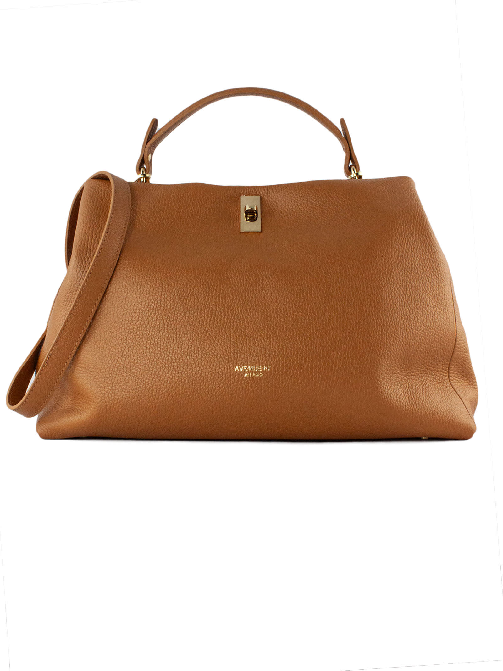 AVENUE 67 BROWN GRAINED SOFT LEATHER BAG