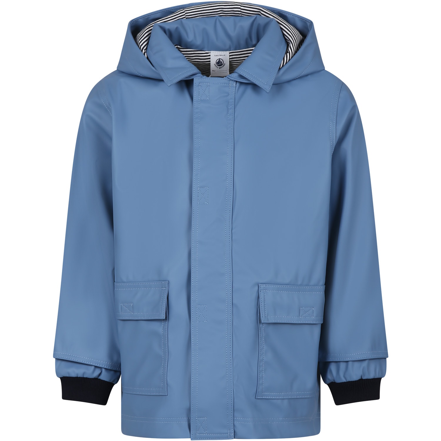 Shop Petit Bateau Light Blue Raincoat For Boy