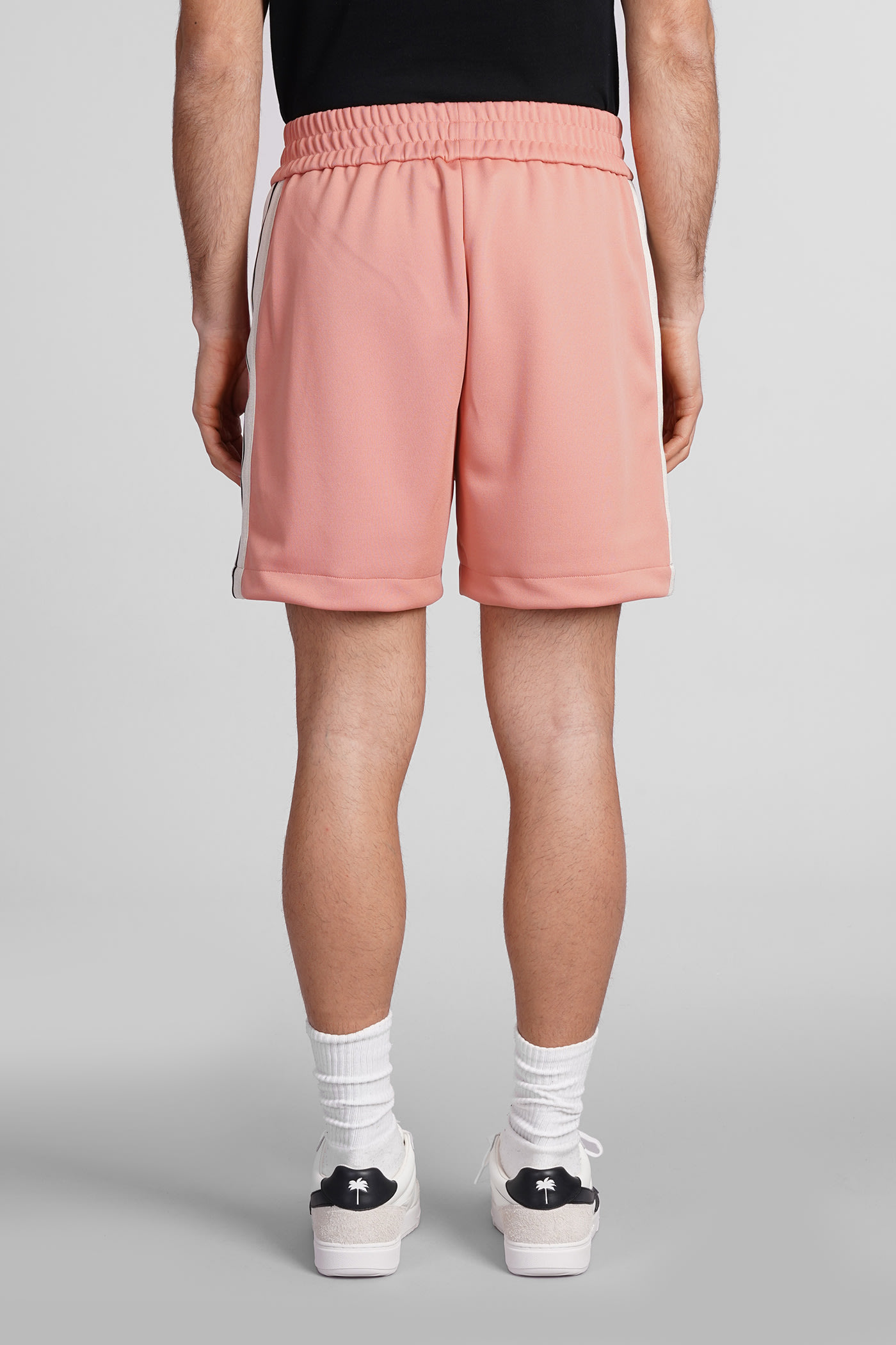 Shop Palm Angels Shorts In Rose-pink Polyester
