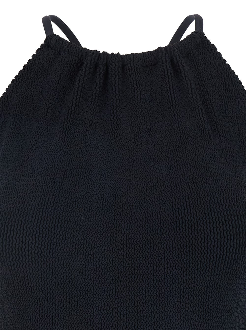 Shop Hunza G Portia Black Swimsuit With Criss-crossed Straps On The Rear In Tech Fabric Woman