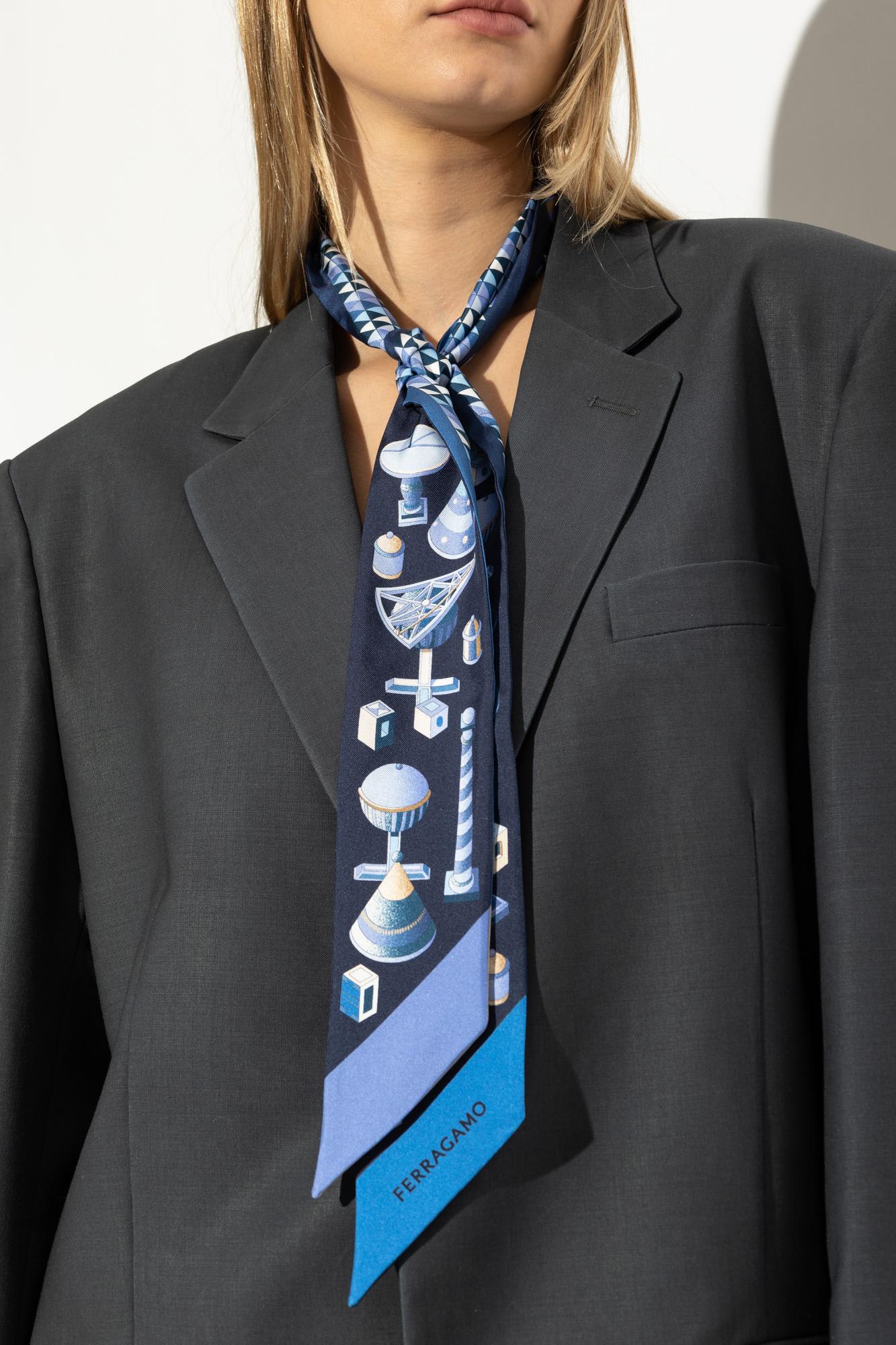 Ferragamo Silk Scarf With Print In Multicolour