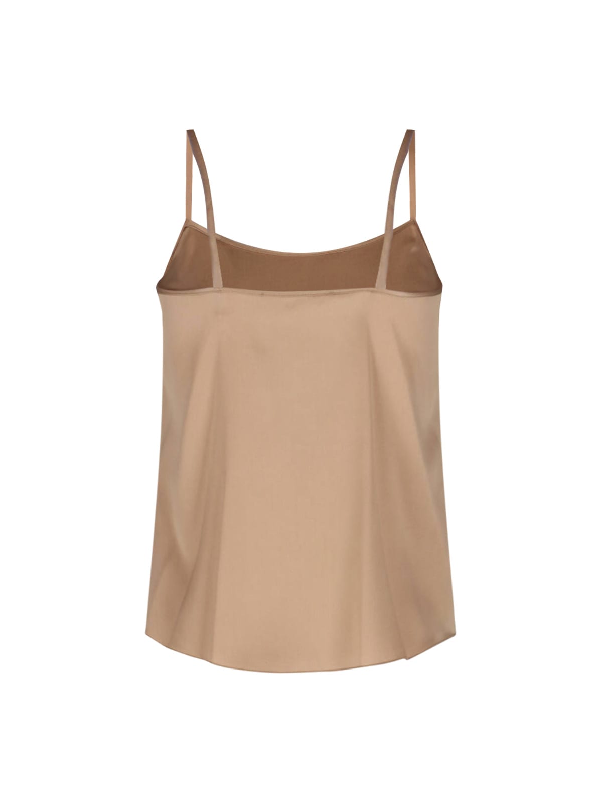 Ermanno Scervino Silk Tank Top With Round Neckline In Nude