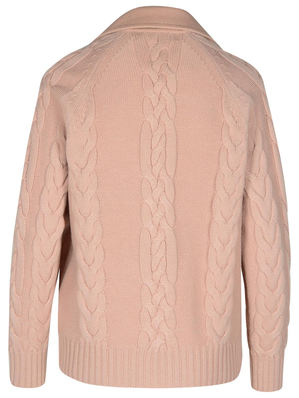 Shop Max Mara Micio Pink Wool Blend Cardigan