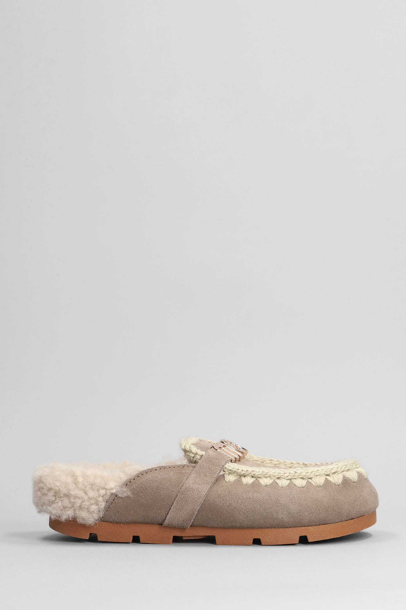 Winter Bio Slide Slipper-mule In Grey Suede