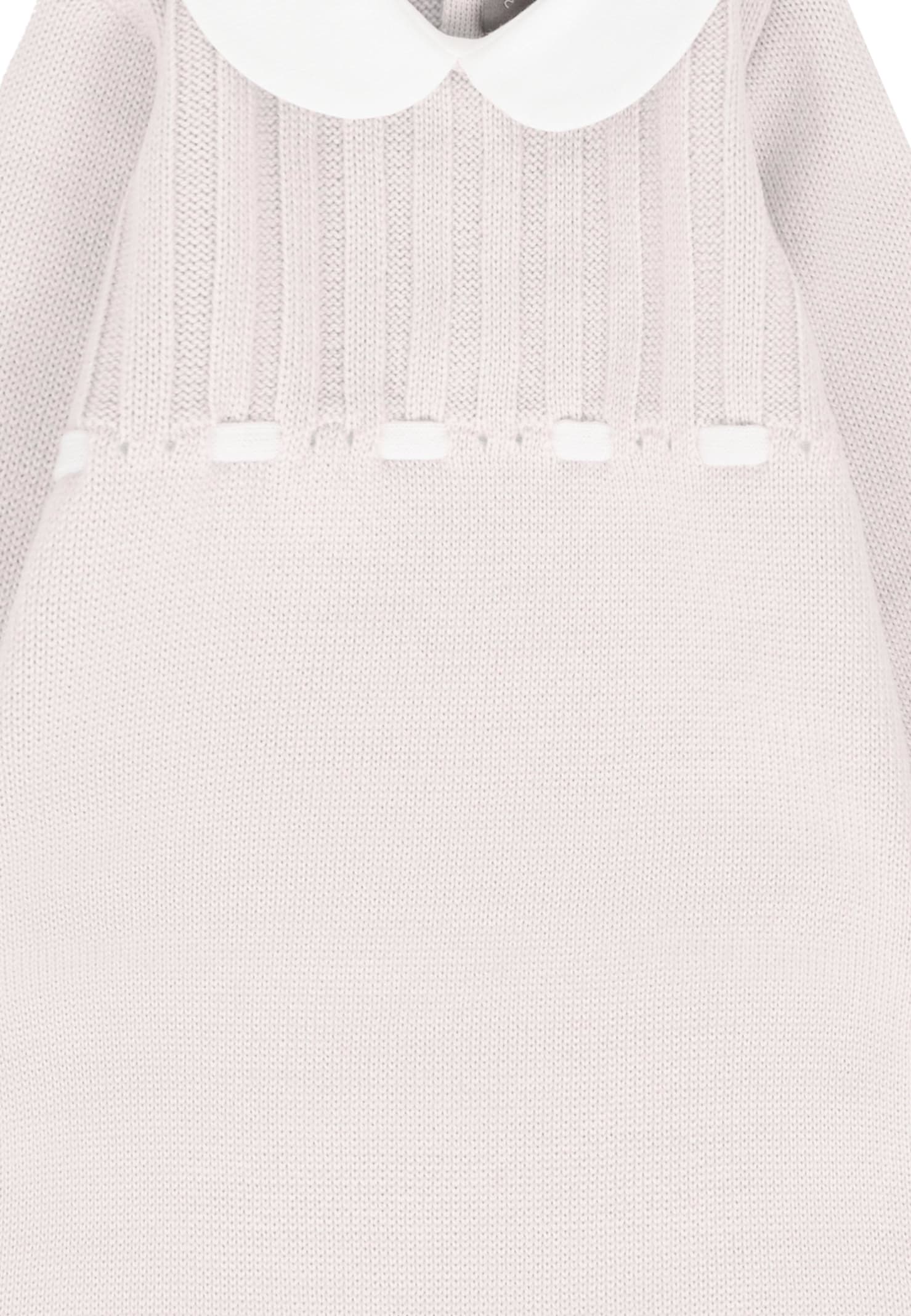 Little Bear Beige Jumpsuit For Babykids With Ivory Ribbon In Neutral