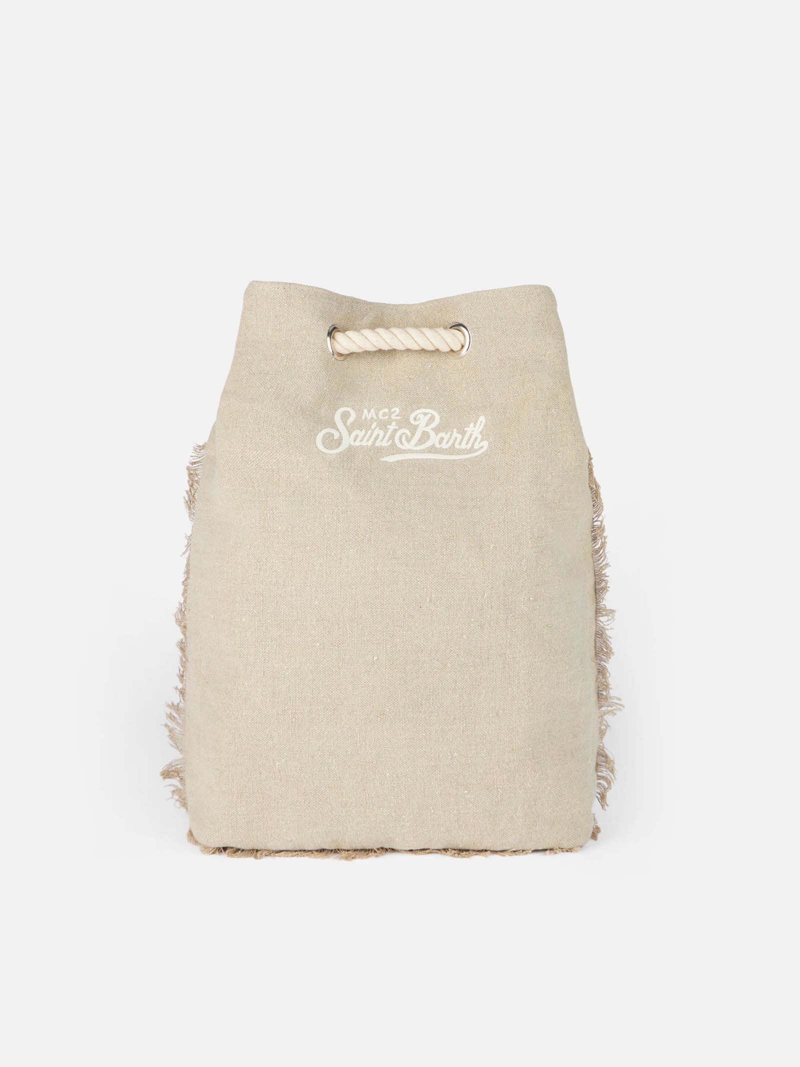 MC2 Saint Barth Beige Boat Linen Backpack