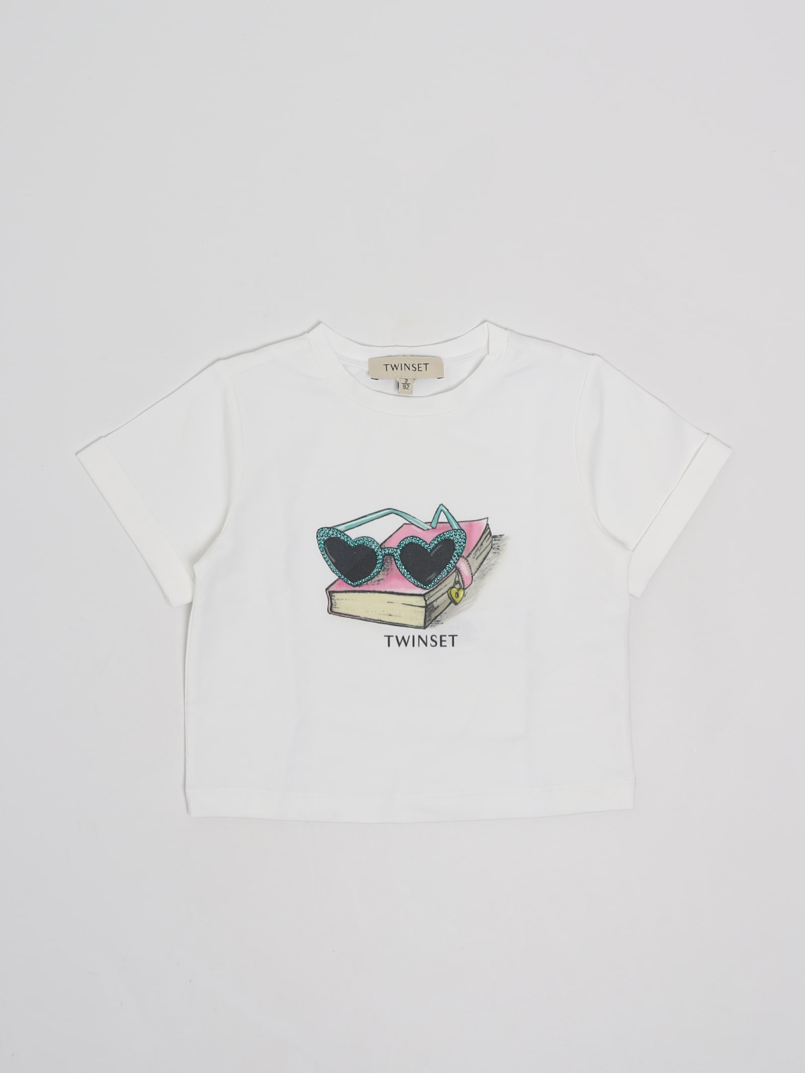 TWINSET Kids logo-plaque pintucked top - White