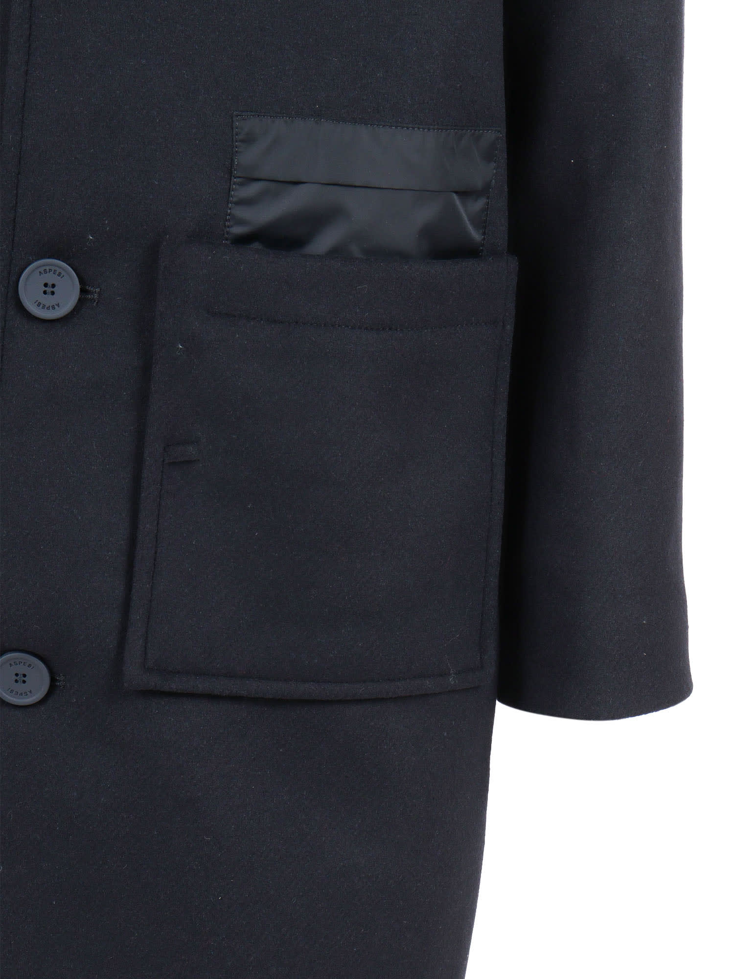 Aspesi Patch-pocket Coat In Animal Print