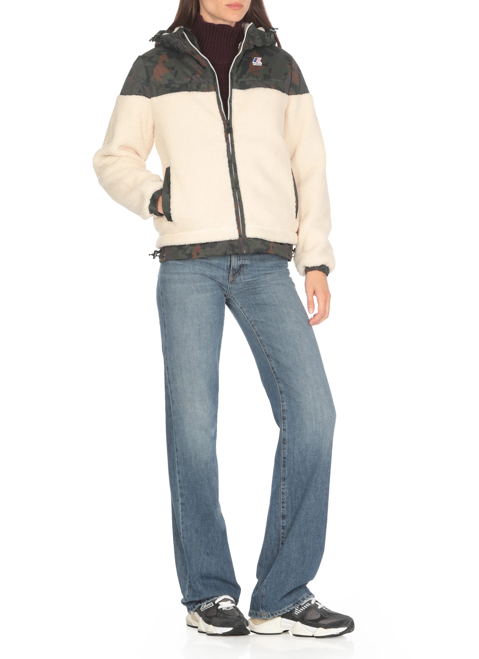 Shop K-way Neige Jacket In Ivory