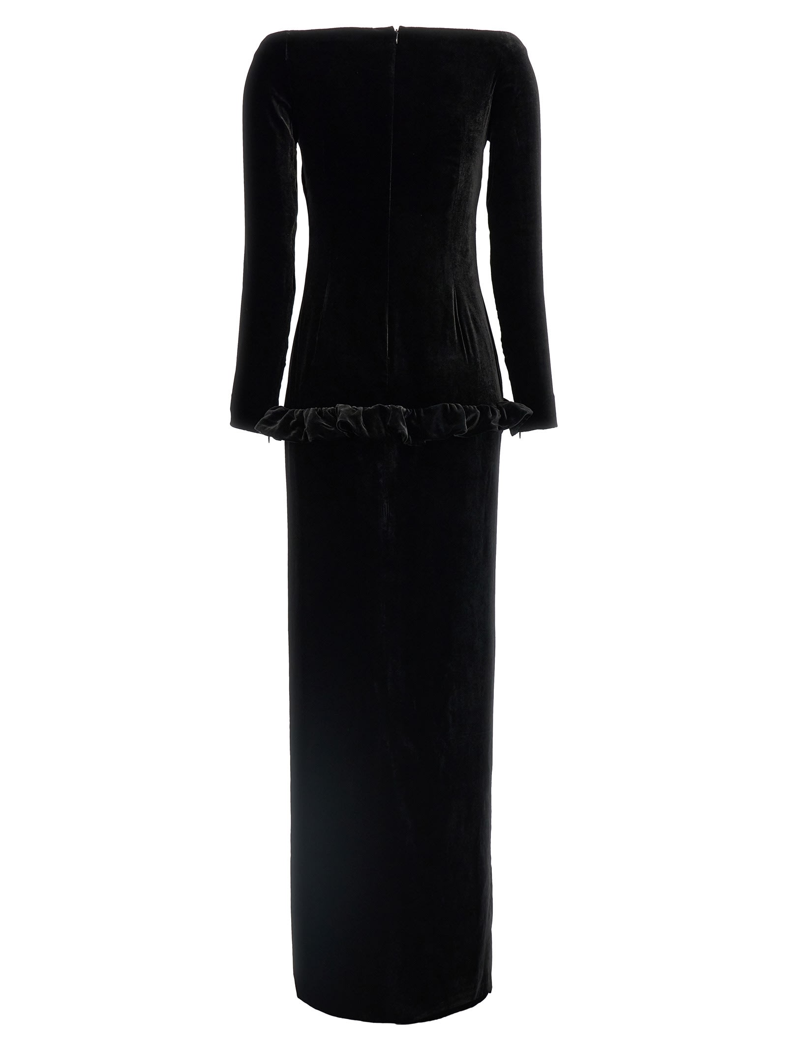 Shop Alessandra Rich Velvet Off The Shoulder Dress In Black