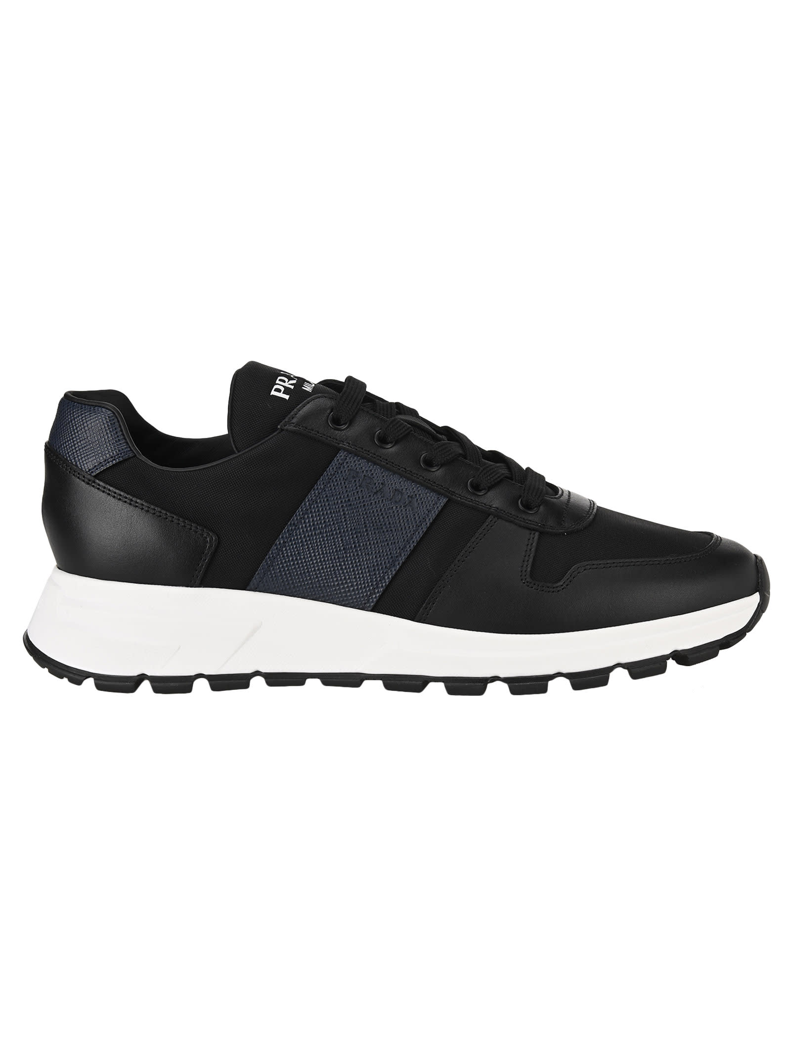 prada leather and nylon sneakers