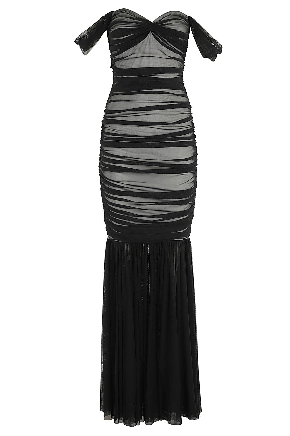 Shop Norma Kamali Walter Fishtail Gown In Black Snow White