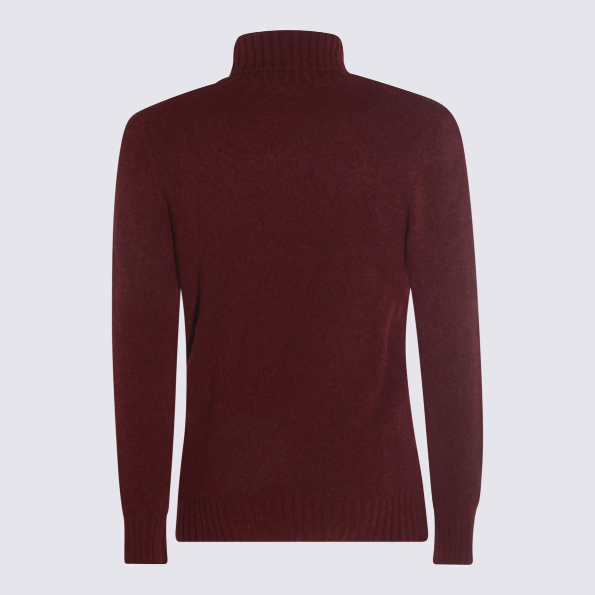 Piacenza Cashmere Turtleneck Ribbed-cuffs Sweater In Burgundy