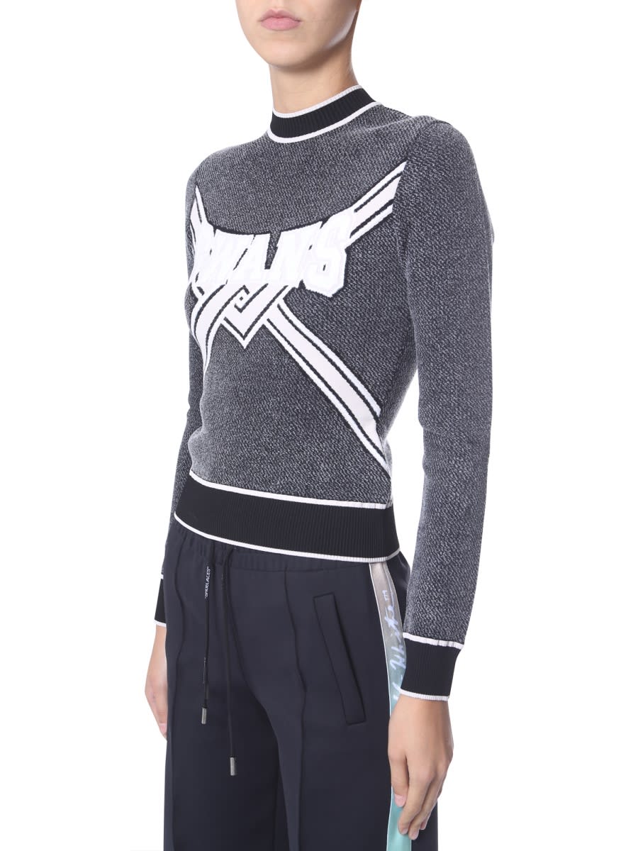 Shop Off-white Cropped Sweater In Charcoal