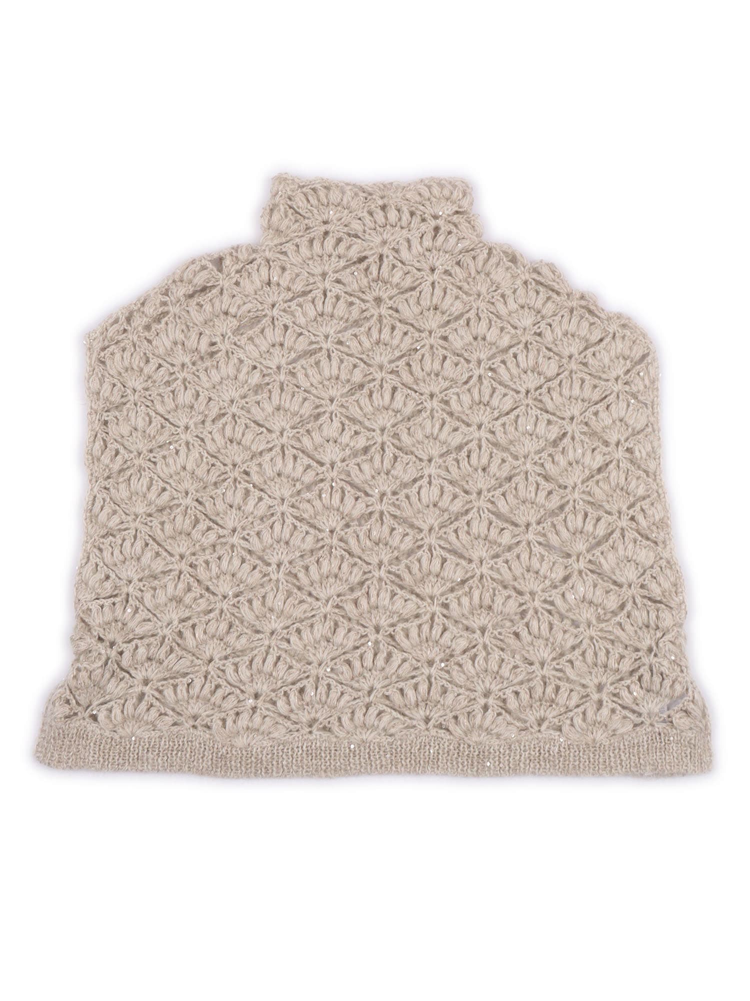 Antonelli Intricate Openwork Sleeveless Knitted Top In Neutral