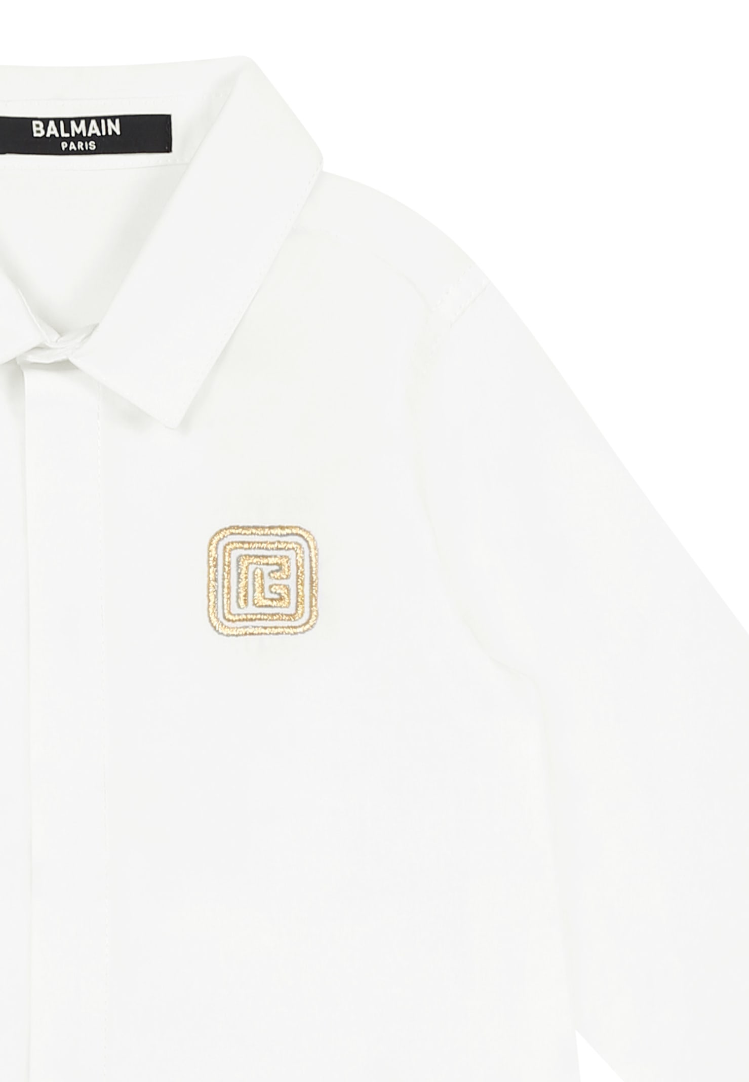 Shop Balmain White Shirt For Baby Boy With Labyrinth