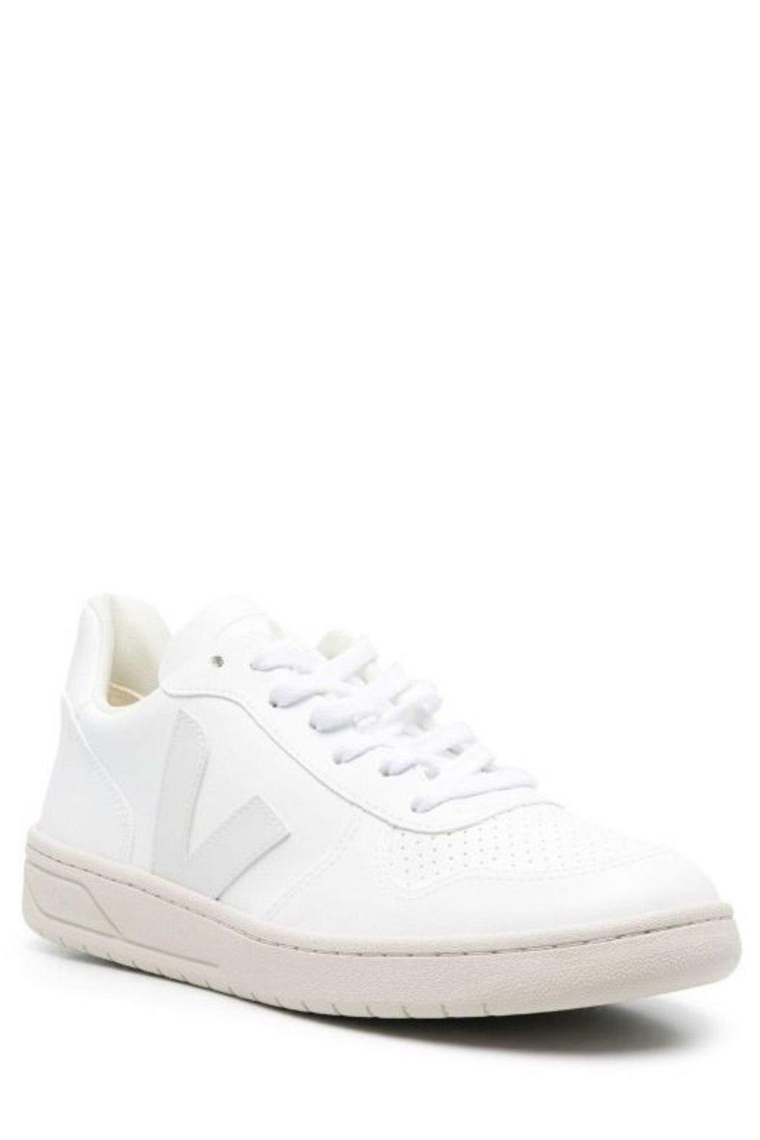 Veja V-10 Lace-up Sneakers In Full White