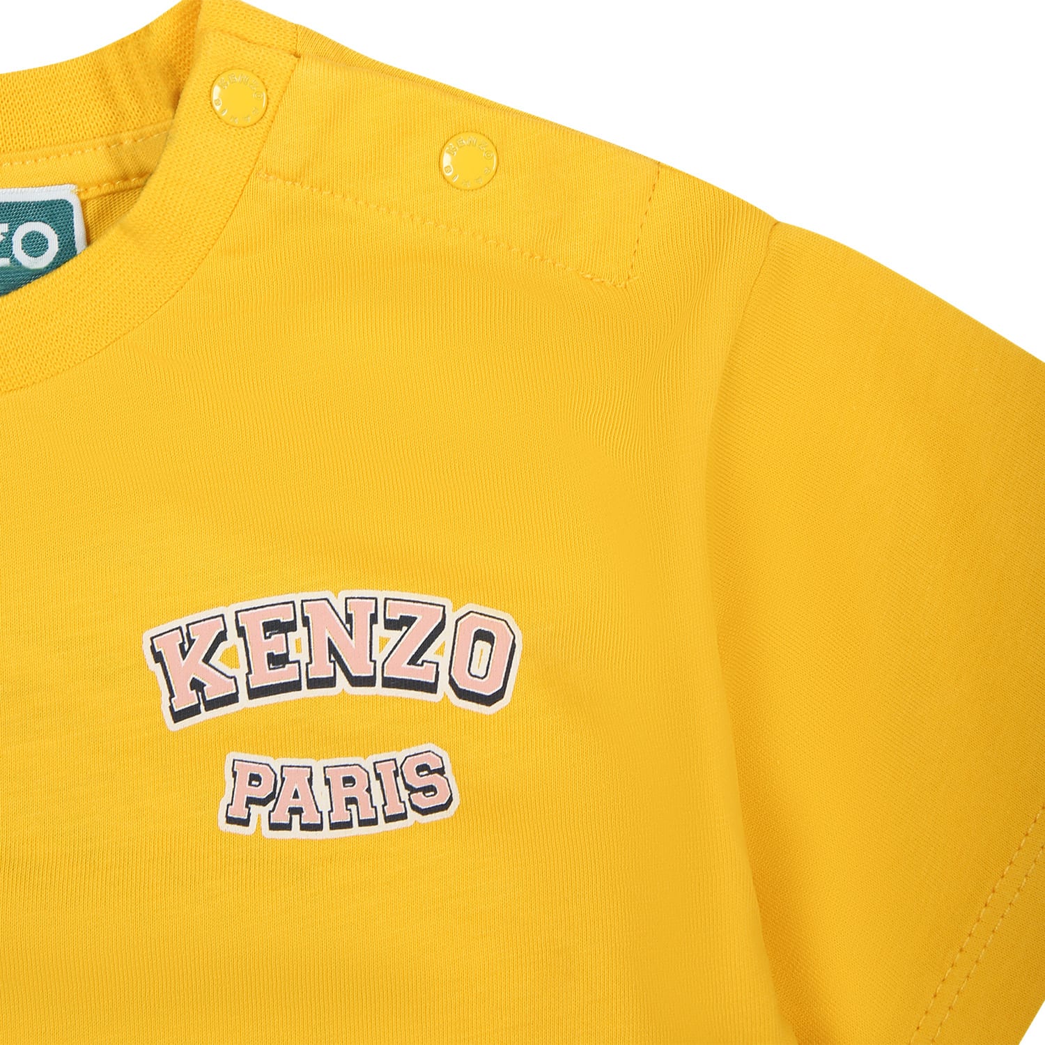 Shop Kenzo Yellow T-shirt For Baby Girl With Logo