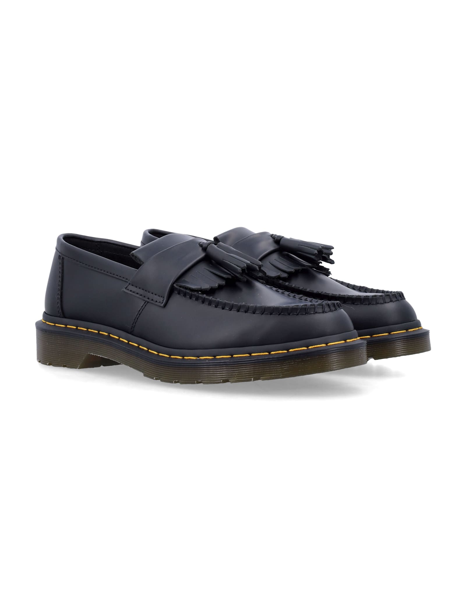 Shop Dr. Martens' Adrian Yellow Stitch Shoes In Black