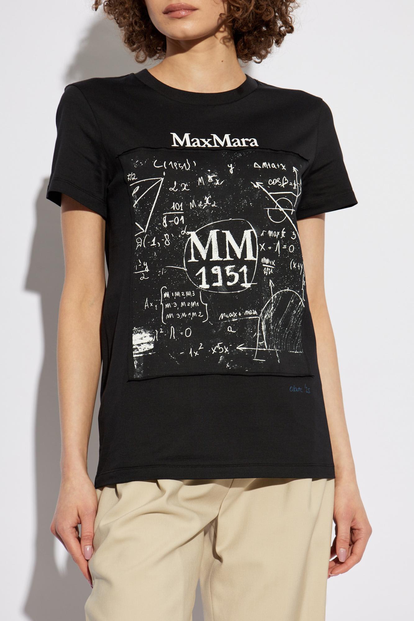 Max Mara T-shirt Colibri In Black