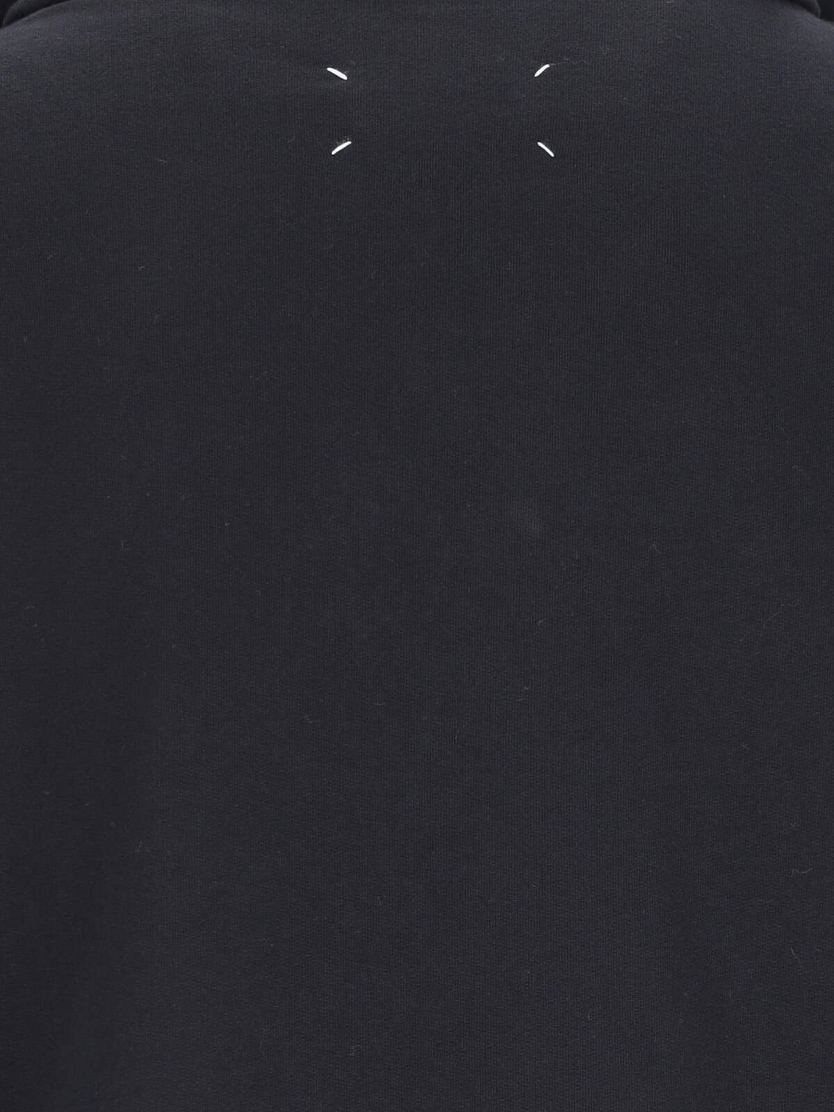 Maison Margiela Minimalist Black Hoodie With Upside-down Logo