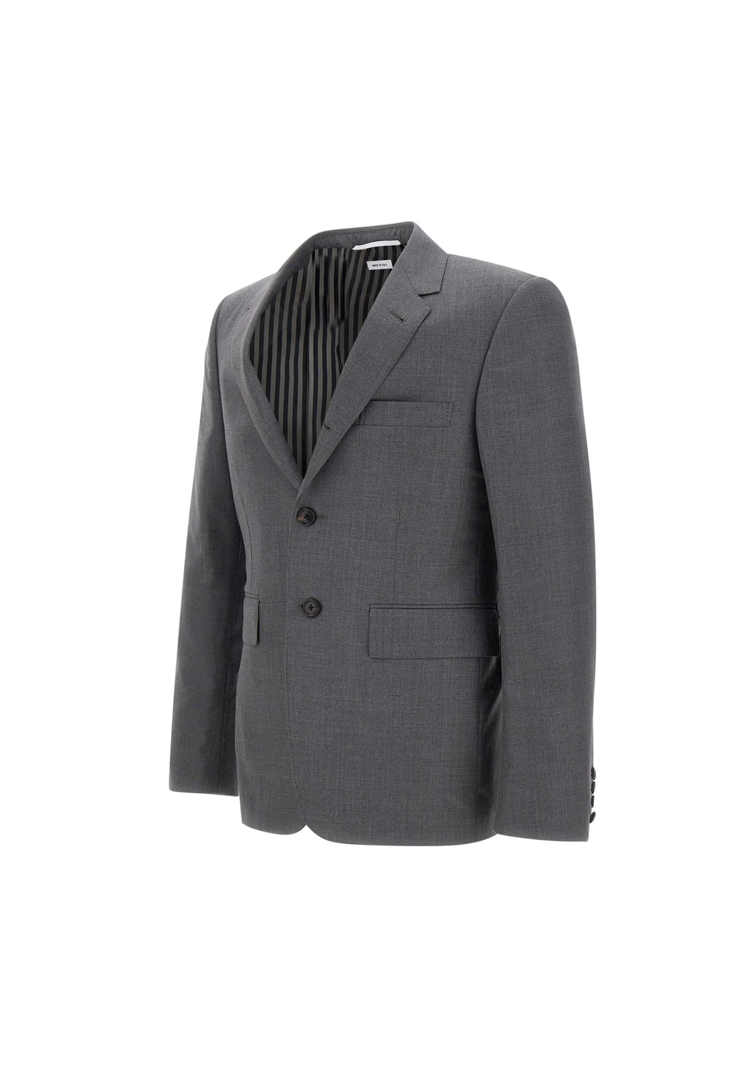 Shop Thom Browne Wool Classic Sport Coat In Grey