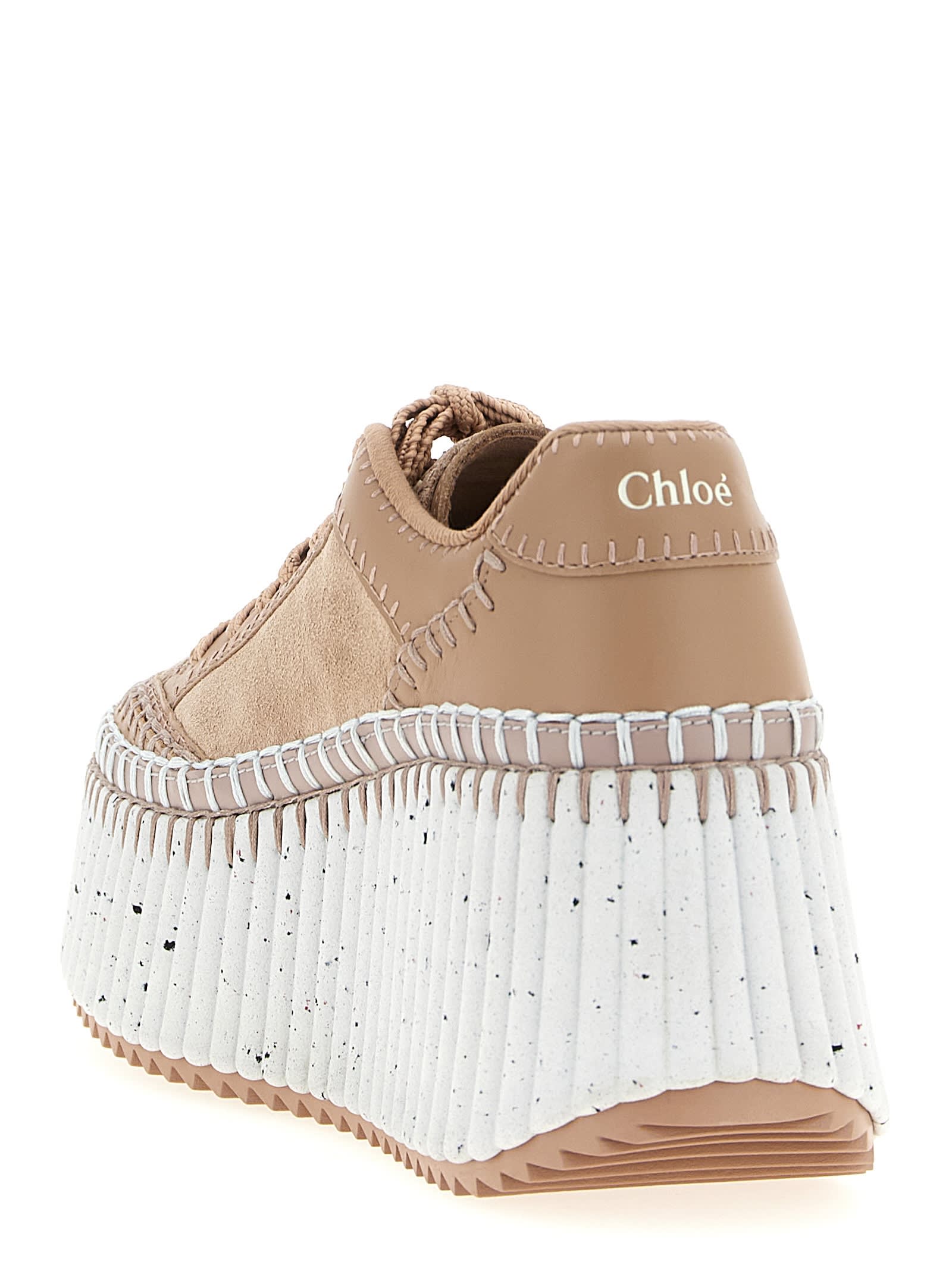 Chloé Platform Sneakers Elevated Round Toe In Pink