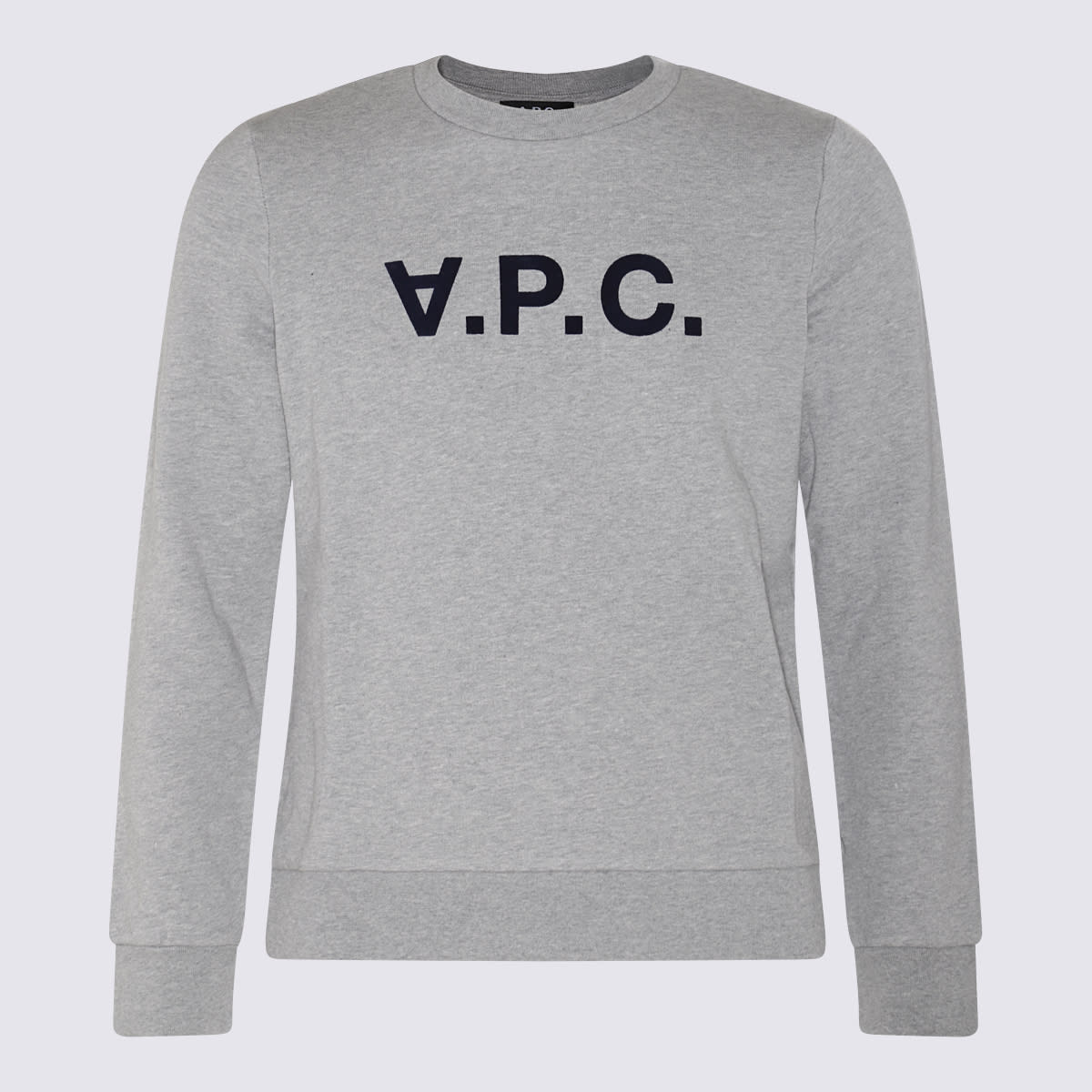 Shop Apc Hathered Grey Cotton Sweatshirt