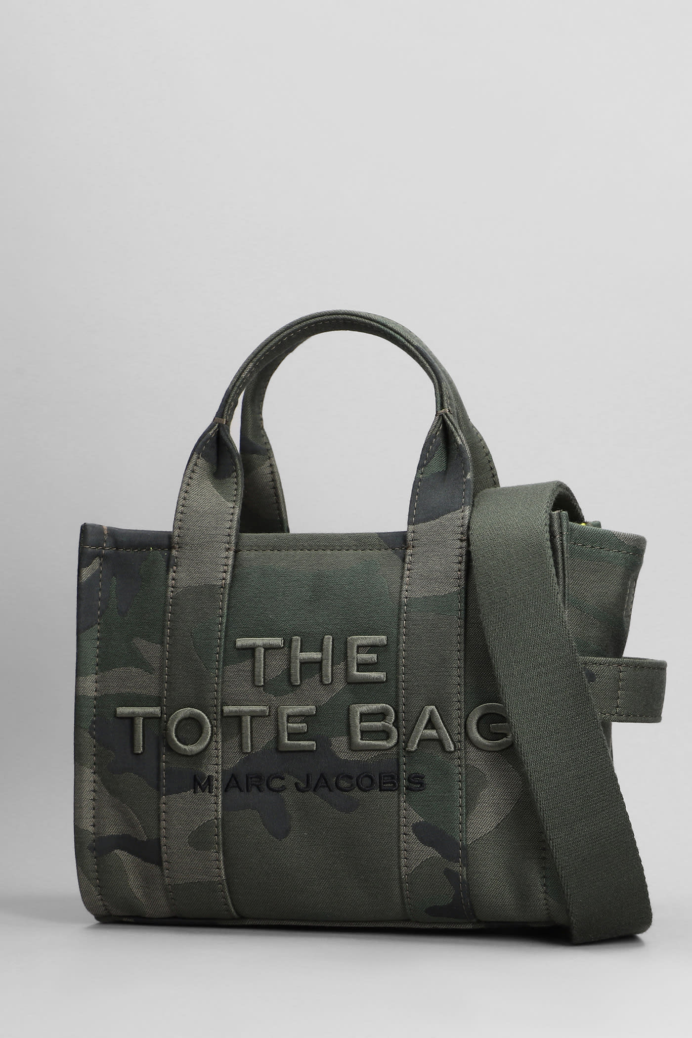 Shop Marc Jacobs Tote In Camouflage Cotton In Green