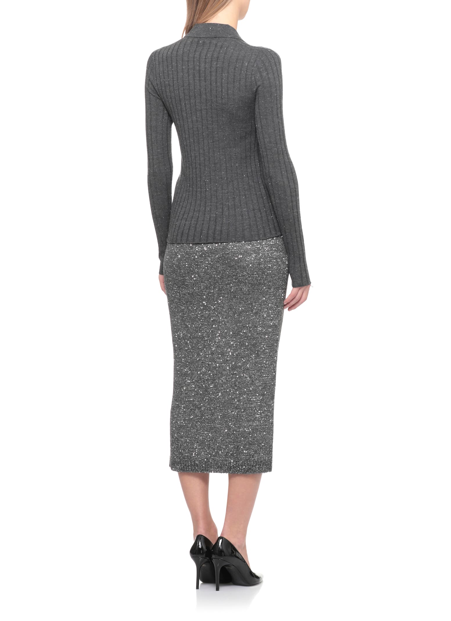 Peserico Wool Sweater In Gray