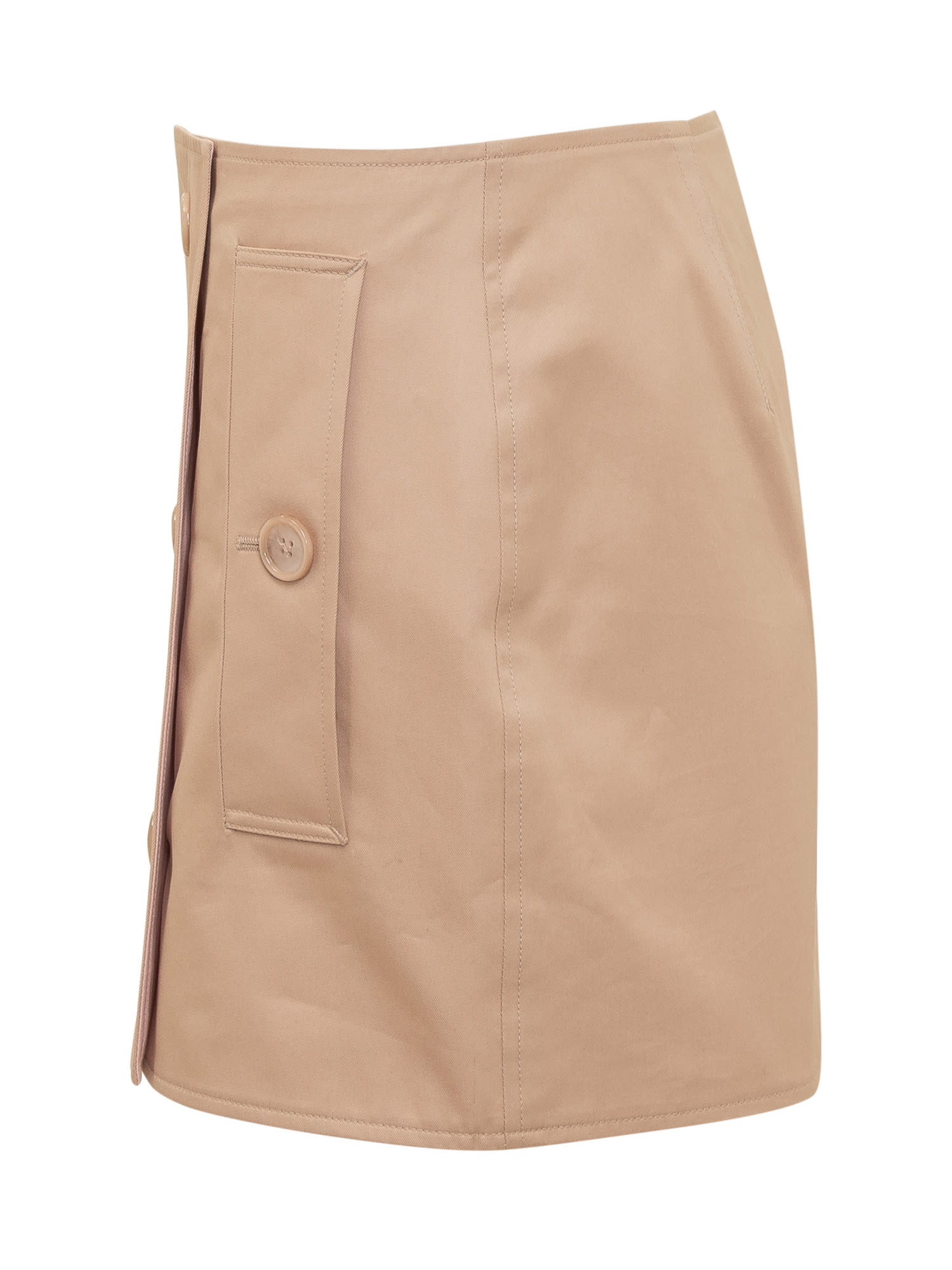 Shop Burberry Gabardine Trench Mini Skirt In Pale Nude