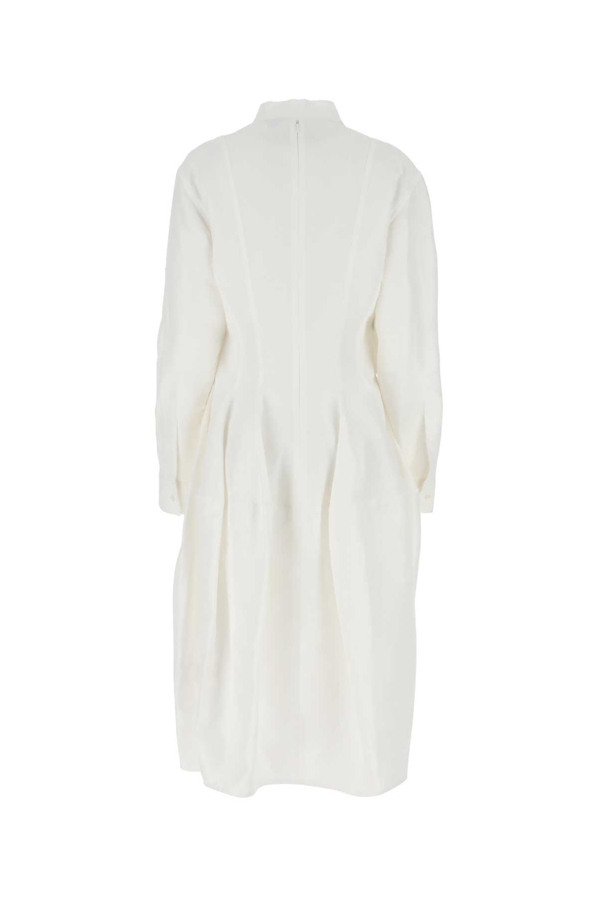 Shop Bottega Veneta White Viscose Blend Dress In 9071