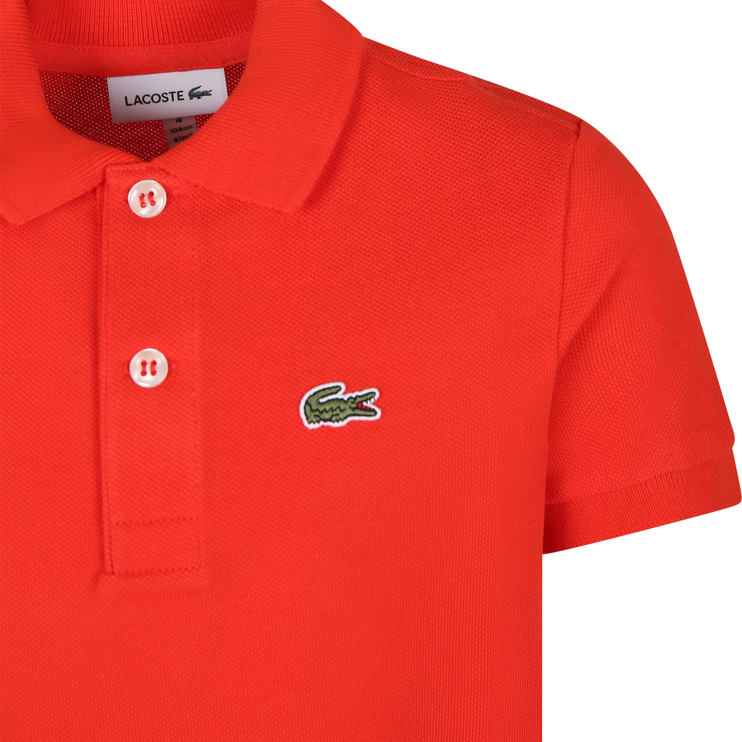 Shop Lacoste Red Polo Shirt For Boy With Crocodile