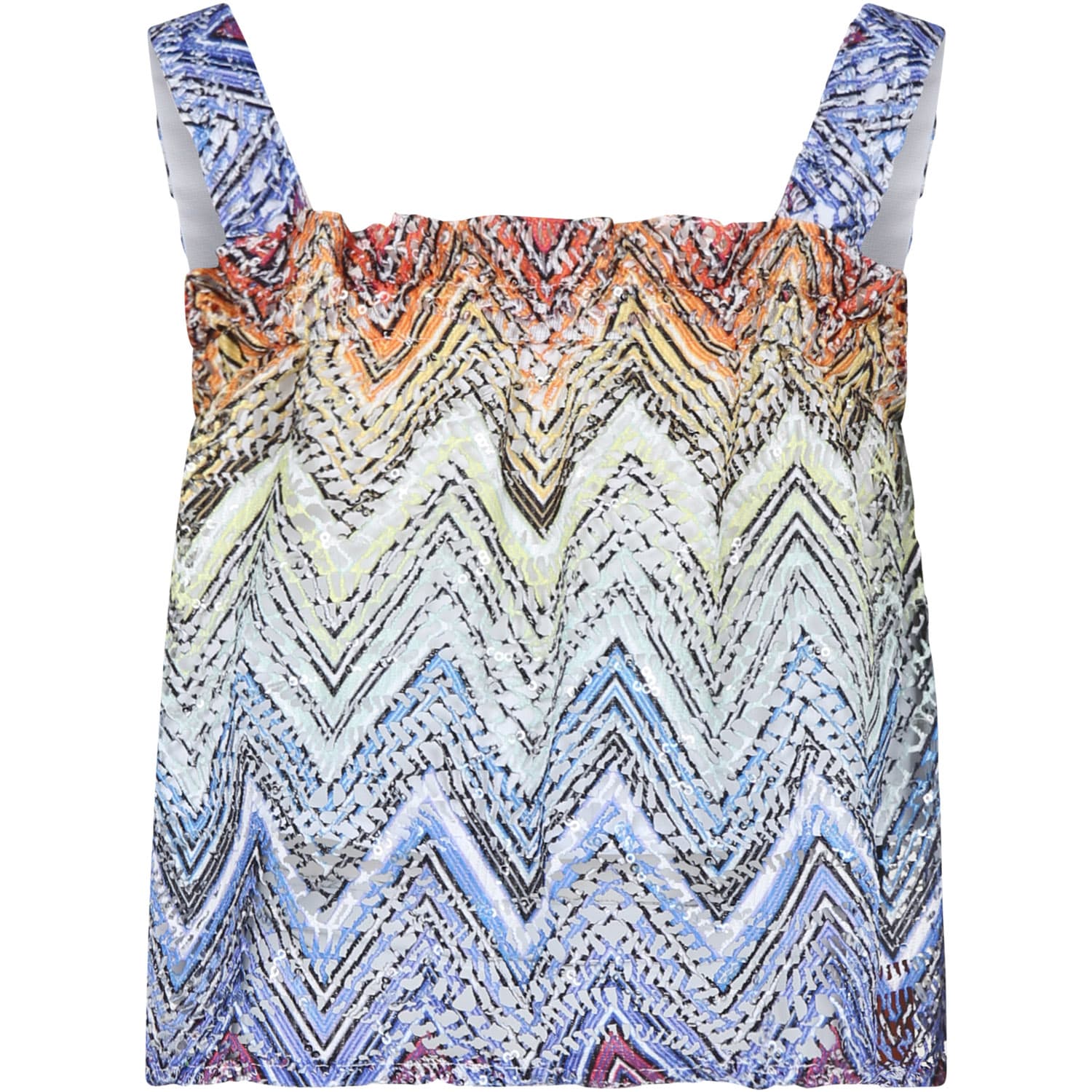 Missoni Kids' Multicolor Top For Gilr With Sequins