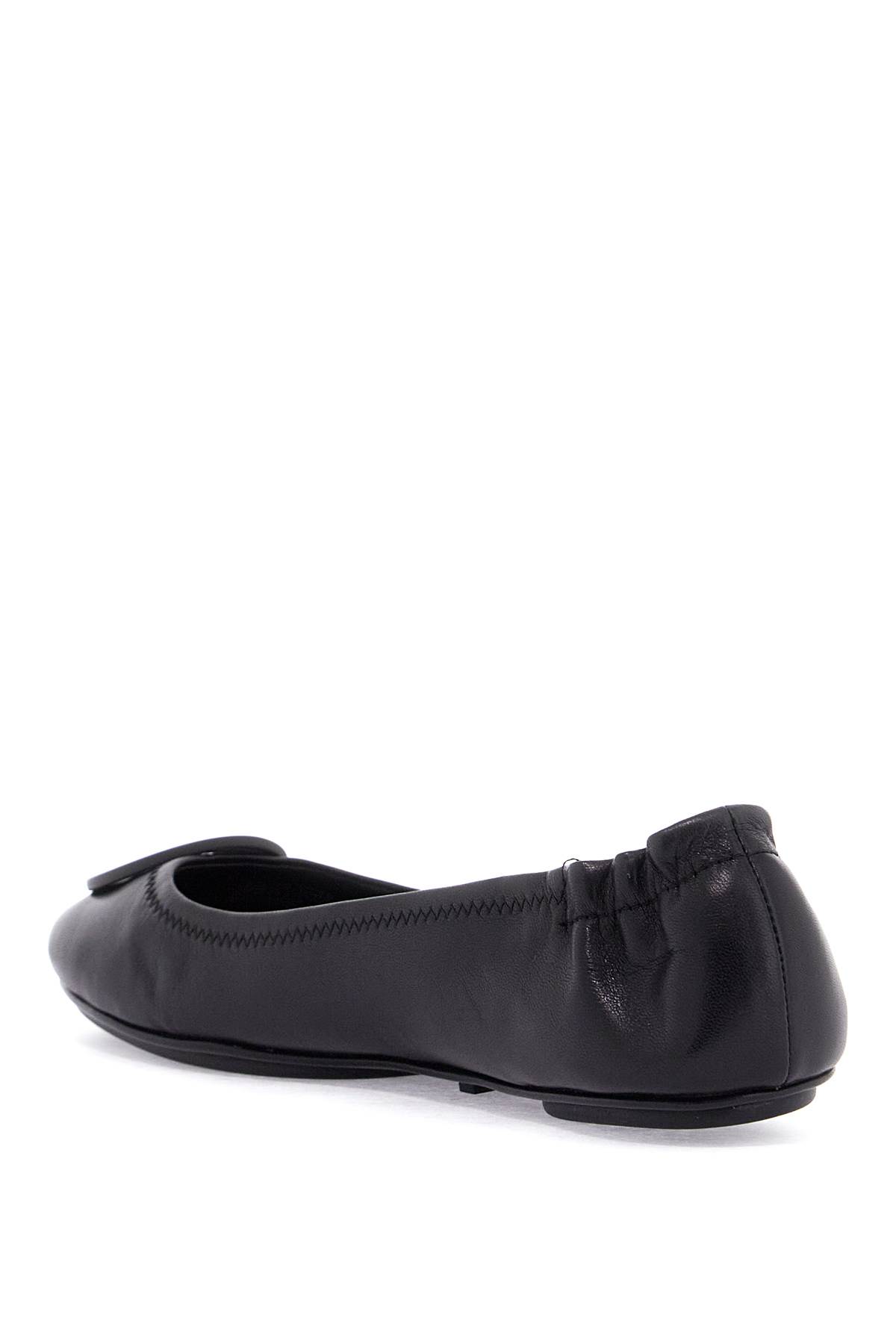 Shop Tory Burch Suede Minnie Travel Ballet Flats In Perfect Black / Perfect Black (black)