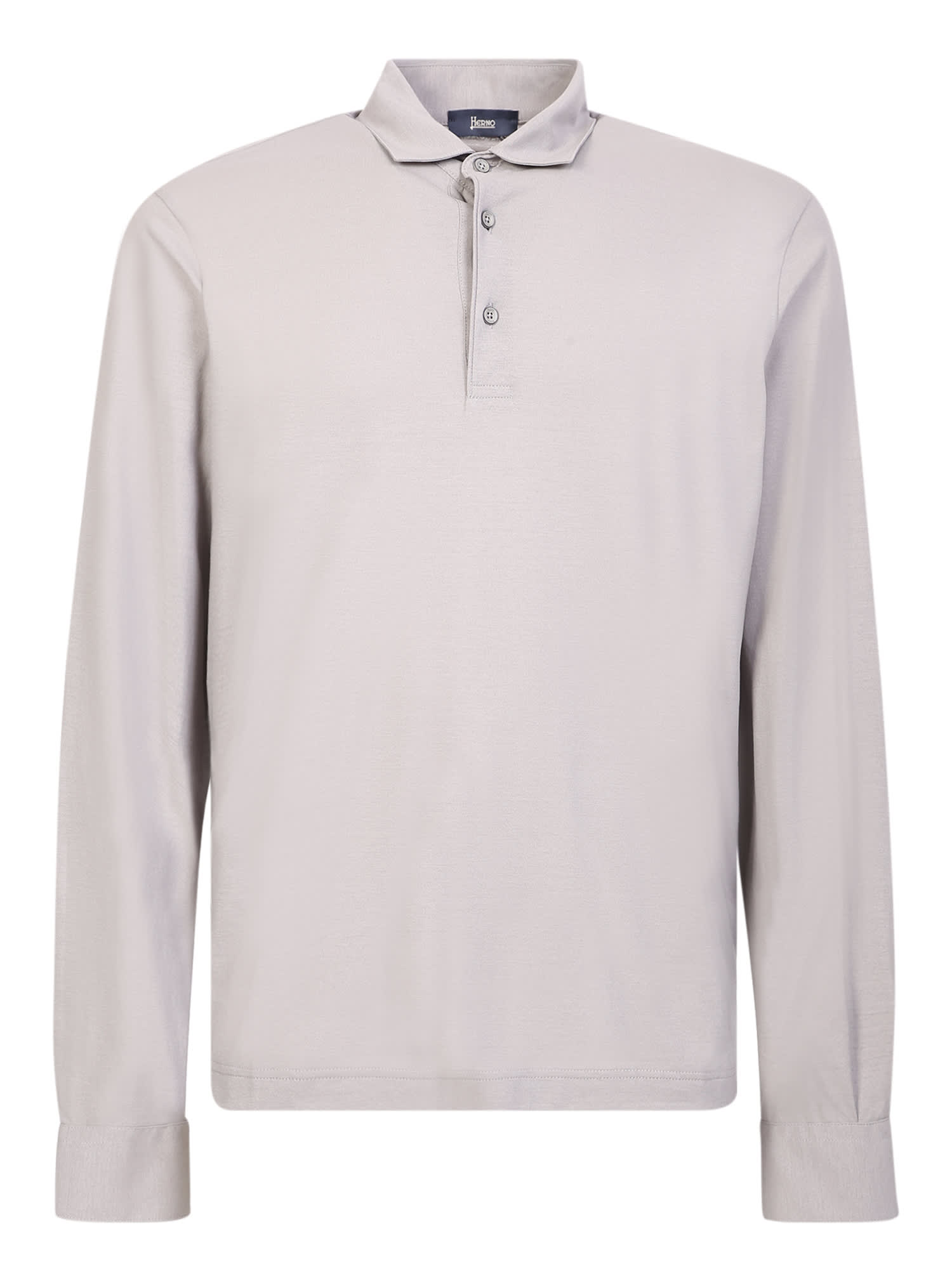 Herno Grey Jersey Polo Shirt