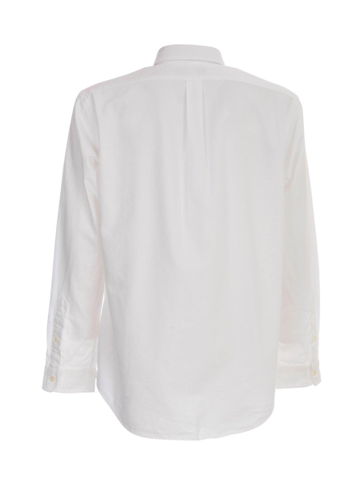 Polo Ralph Lauren Embroidered-logo Cotton Shirt In White