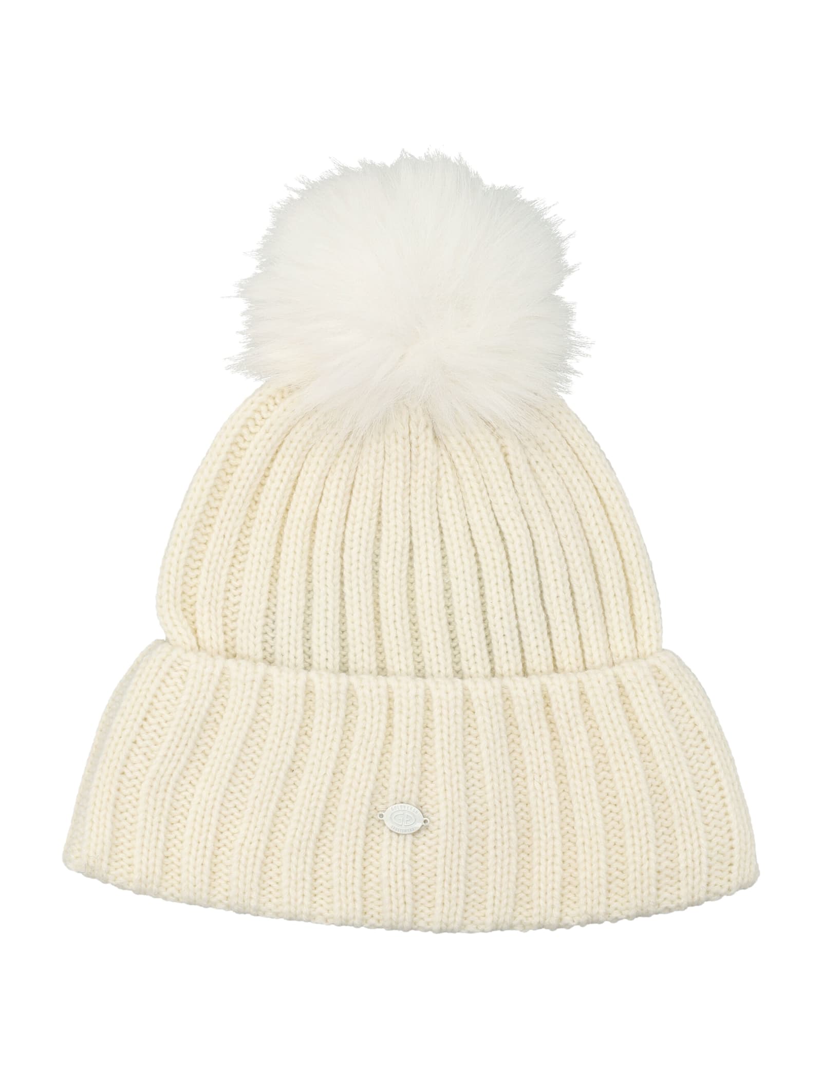 Goldbergh Una Beanie With Pompon In Chunky Knit In Neutral