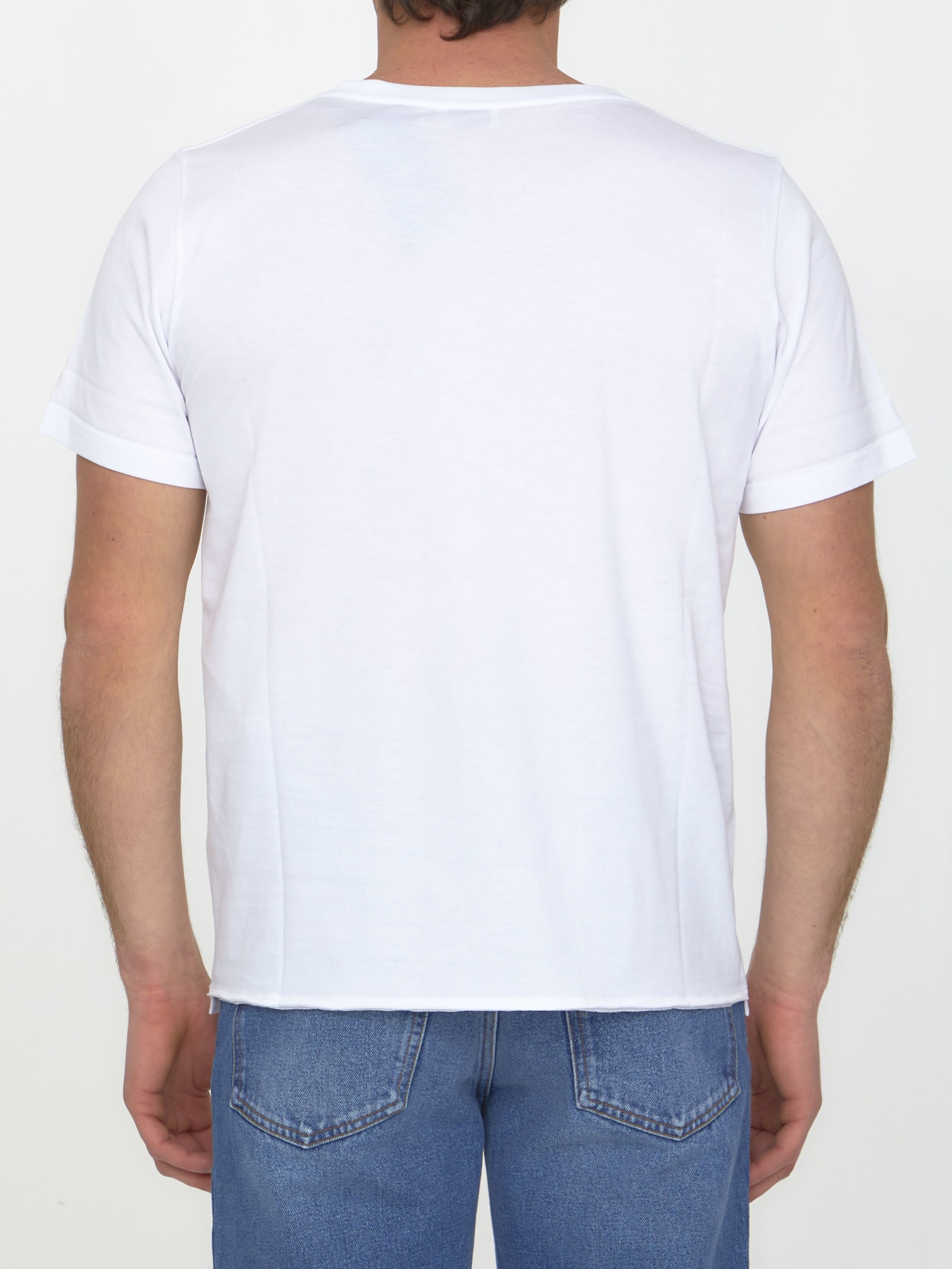 Shop Saint Laurent Cotton T-shirt With Logo In White