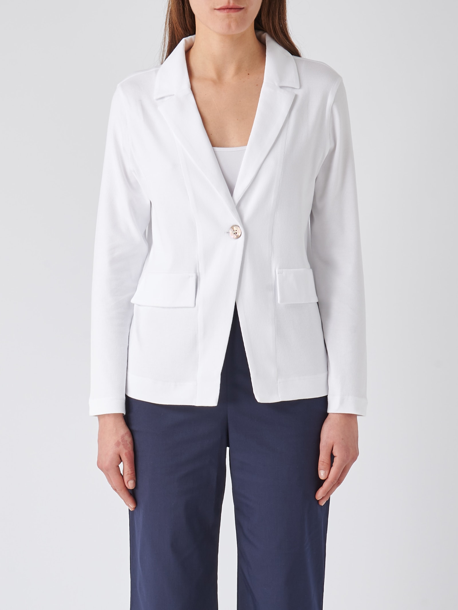 Gran Sasso Cotton Jacket In Bianco