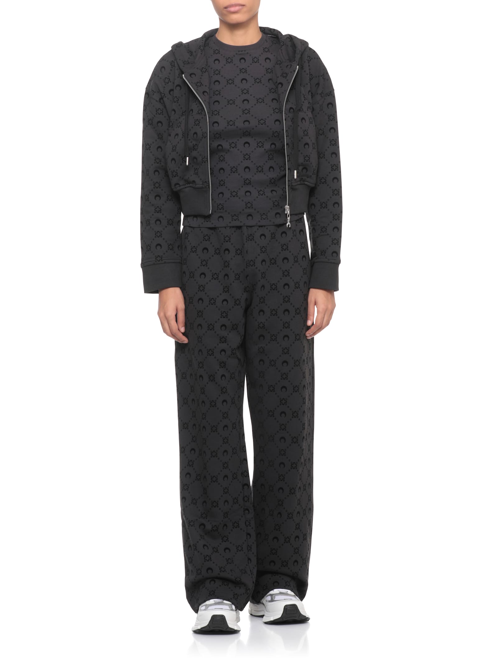 Marine Serre Moonogram T-shirt In Black