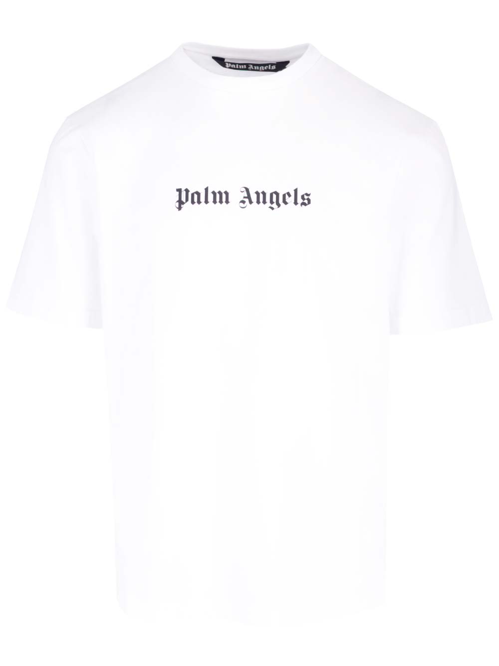 Palm Angels Logo-print Crew-neck T-shirt In White Black