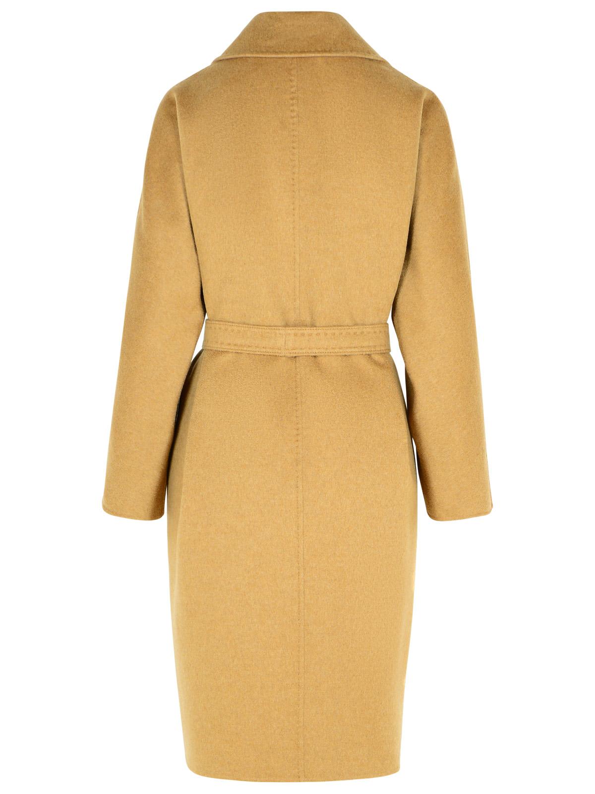 Max Mara Valle Green Cashmere Coat In Brown