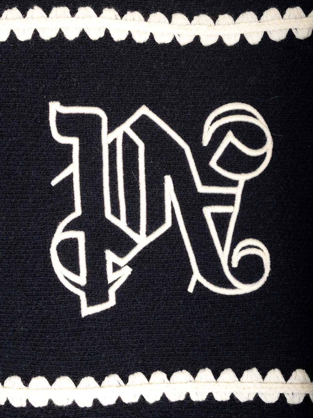 Shop Palm Angels Striped Sweater With Monogram In Blue