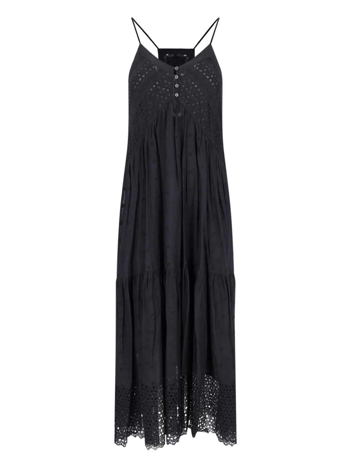 Marant Etoile Maxi Dress In Sangallo In Black
