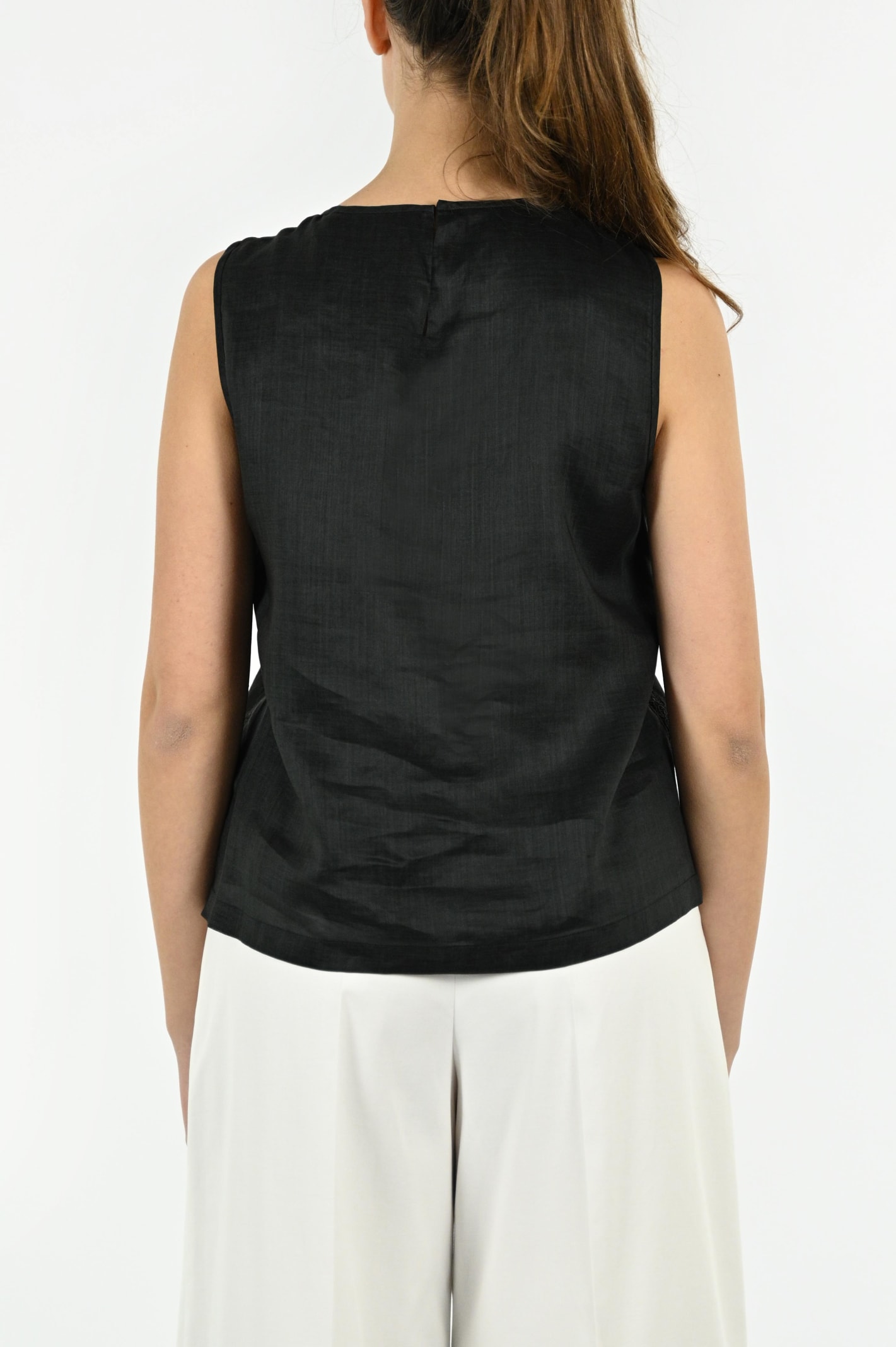 Max Mara Studio Giostra Tank Top In Nero