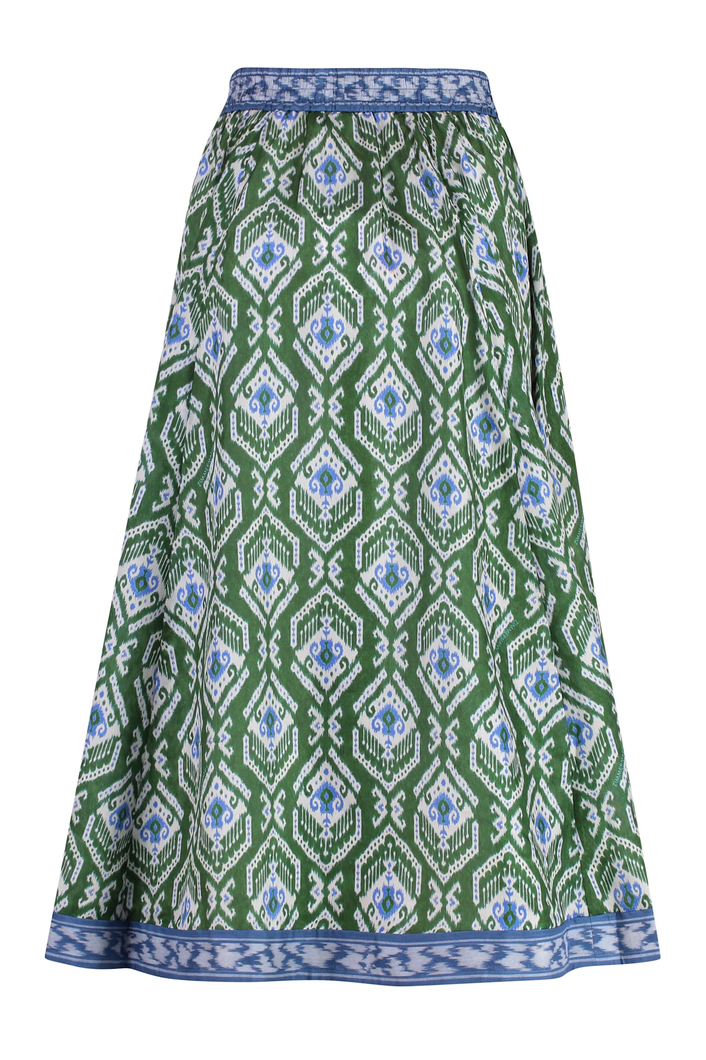 Shop Zimmermann Wyle Printed Silk Skirt In Green